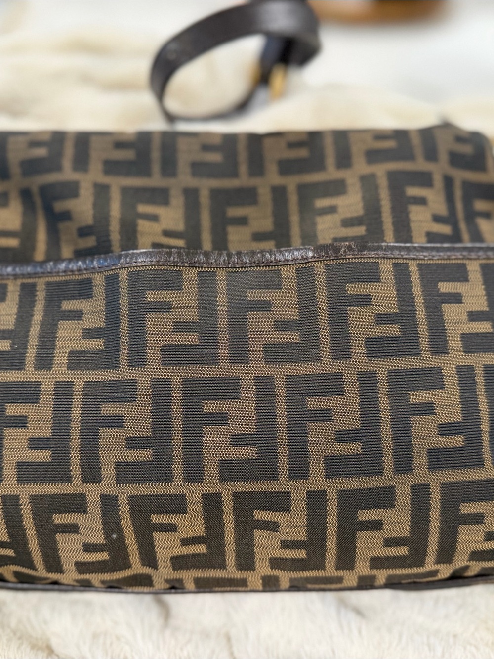 Fendi Brown and Black FF Monogram Shoulder/crossbody